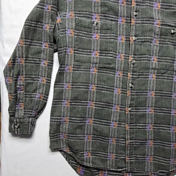 The Territory Ahead Men's XL Plaid Button Up Gray Cotton Casual Flannel Shirt - Picture 4 of 9
